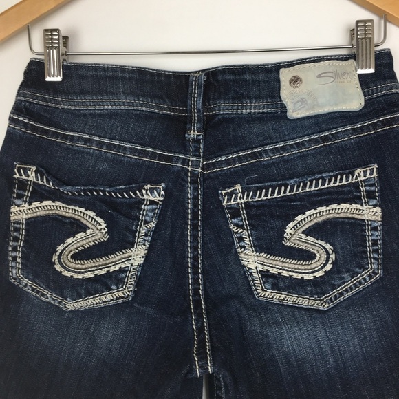 Silver Jeans Suki Mid Shorts Dark Wash Casual Western Denim Shorts Women’s Sz 27 - Picture 5 of 12